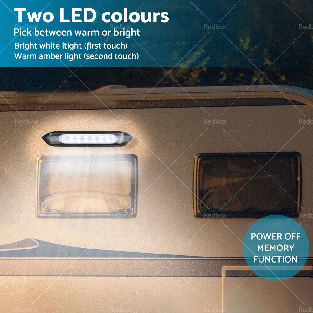 Dual LED Bug Light for Awning (12V) - Amber/White Switch - Black