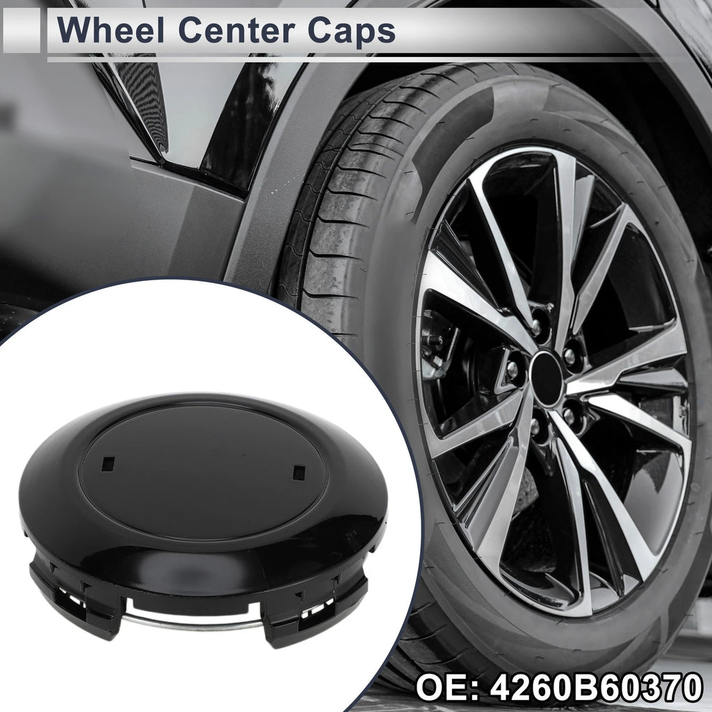 Wheel Center Caps No. 4260B60370 for Toyota Land Cruiser (2016–2021) Black Plastic