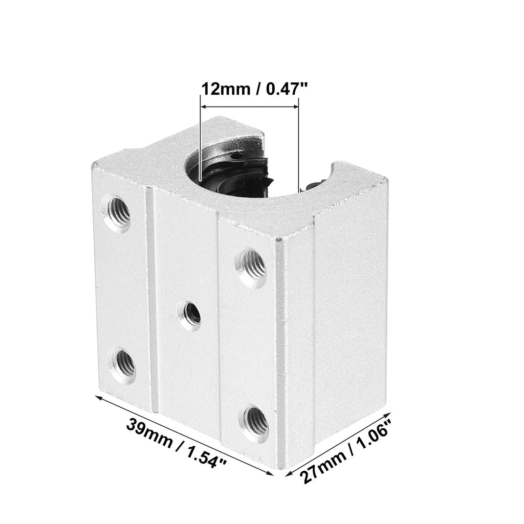 Set of 4 SBR12UU Linear Ball Bearings 12mm ID x 39mm OD x 27mm Length