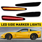 Set of 4 Smoked LED Side Marker Lights for Chevy Corvette C6 (2005–2013)