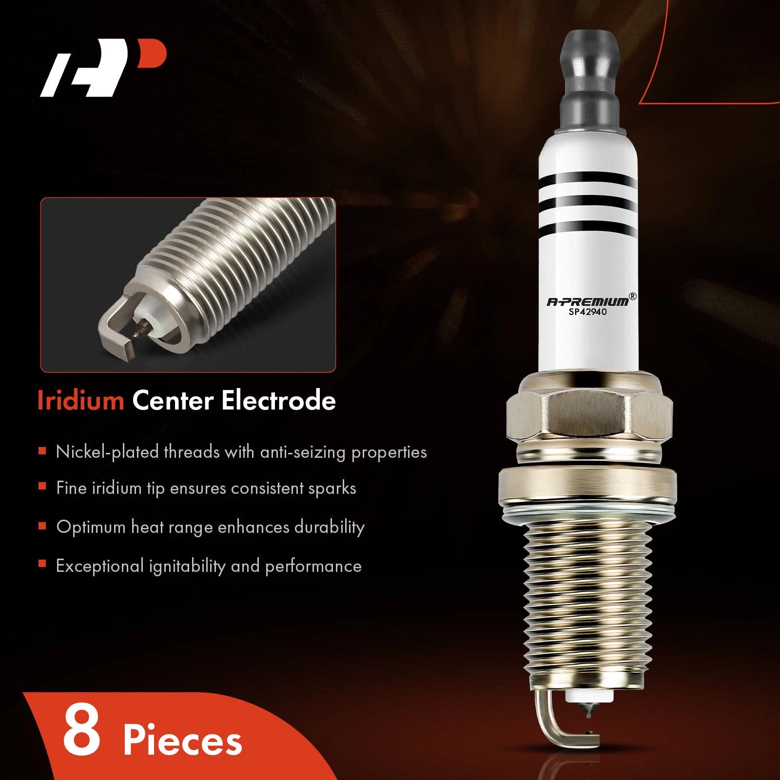 Set of 8 Iridium Platinum Spark Plugs for BMW 550i 650i 750i X5 (2006–2010)