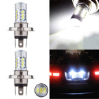 2x LED H4 15 SMD Fog Driving Lamp 60W 6000K White 12V