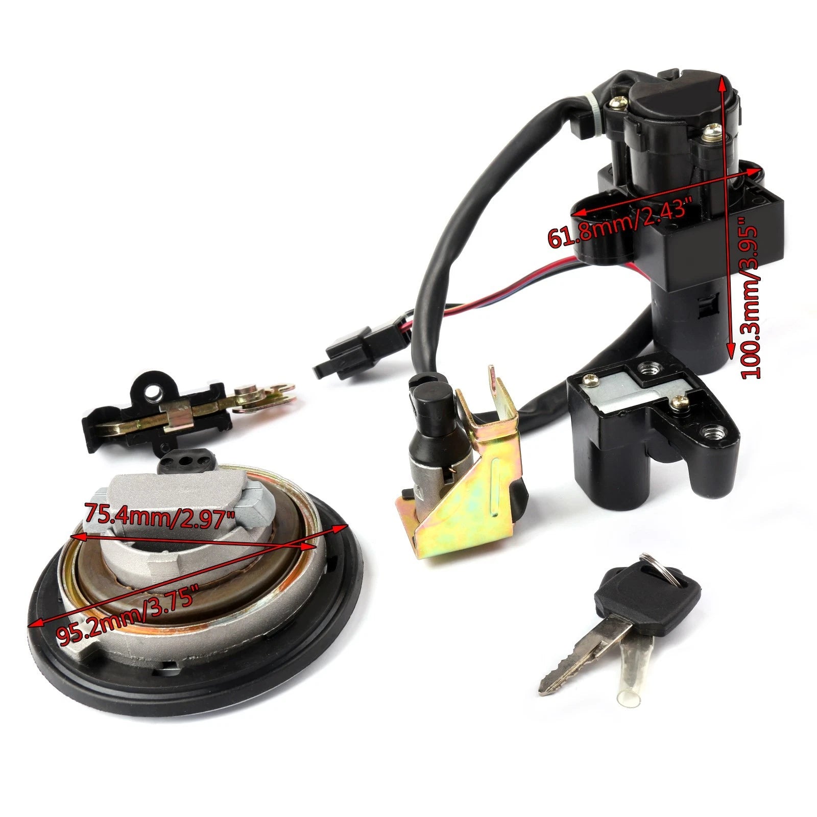 Ignition Switch Lock Fuel Gas Cap Key Set for Honda XRV750 Africa Twin (1993–2000)