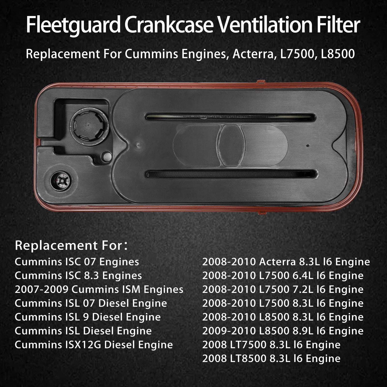 Crankcase Ventilation Filter CV50628 for Fleetguard Cummins L7500 (2008–2010)