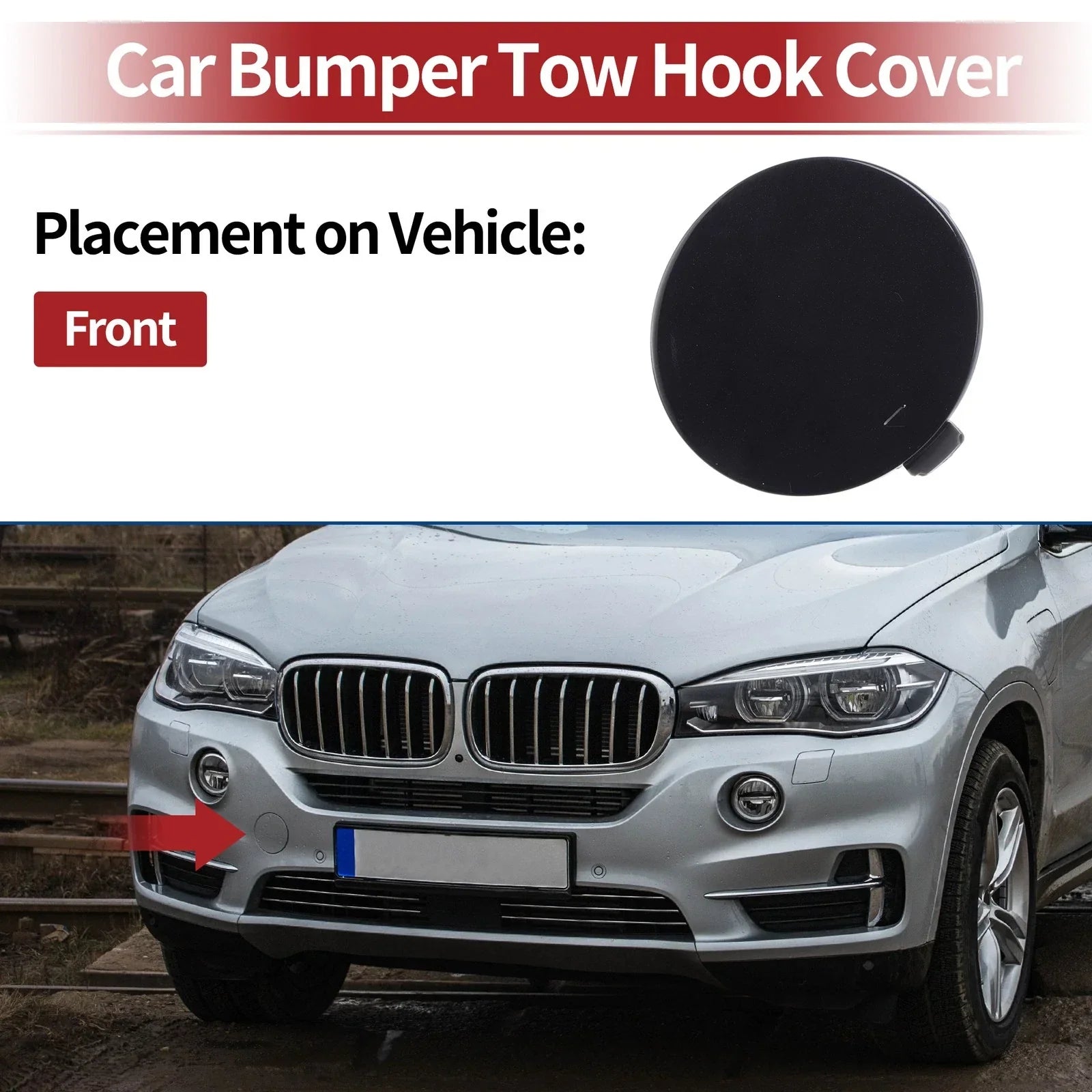 Tow Hook Cover for BMW X5 F15 (2014-2018) Black