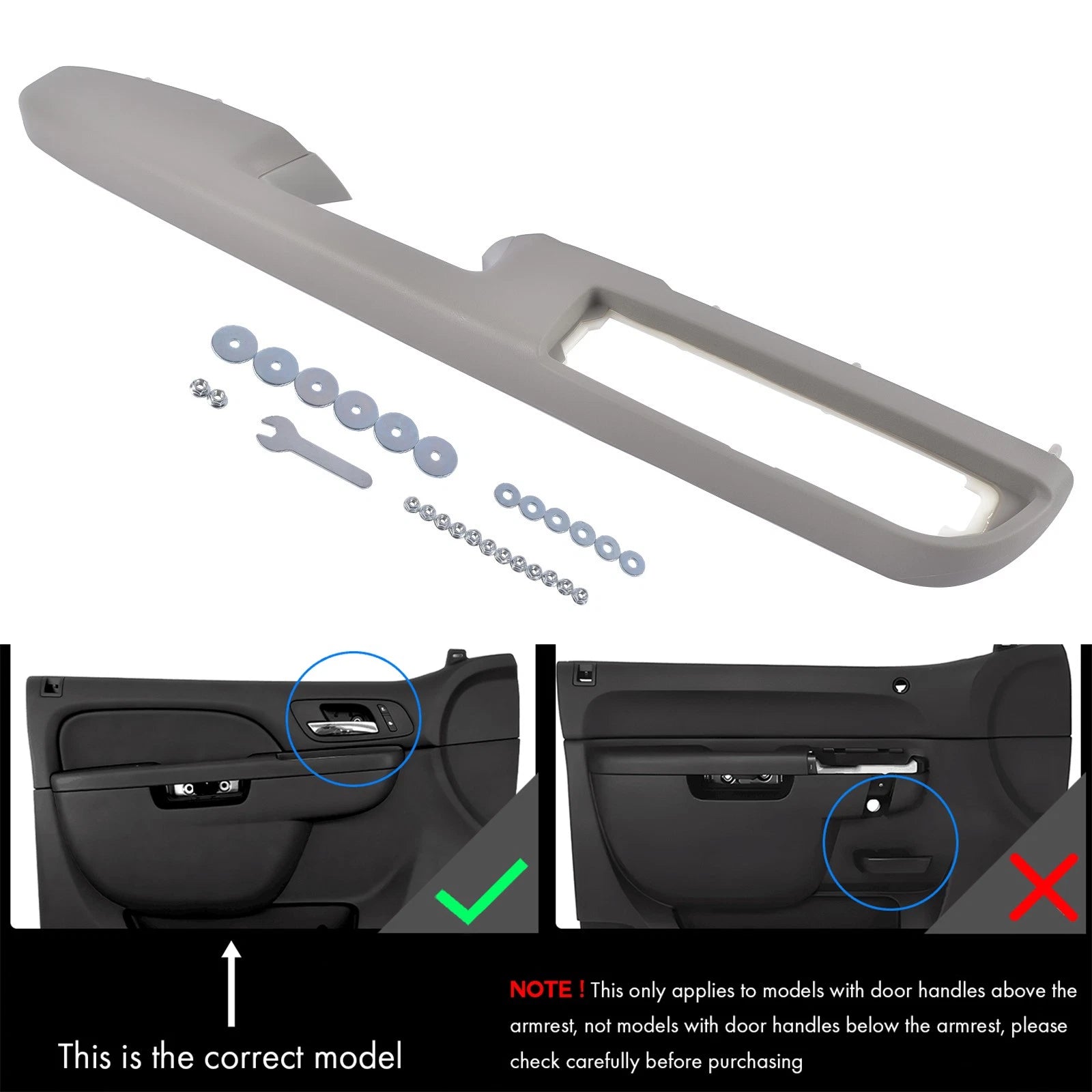Driver Left Door Panel Handle Armrest for Tahoe Silverado (2007–2014)