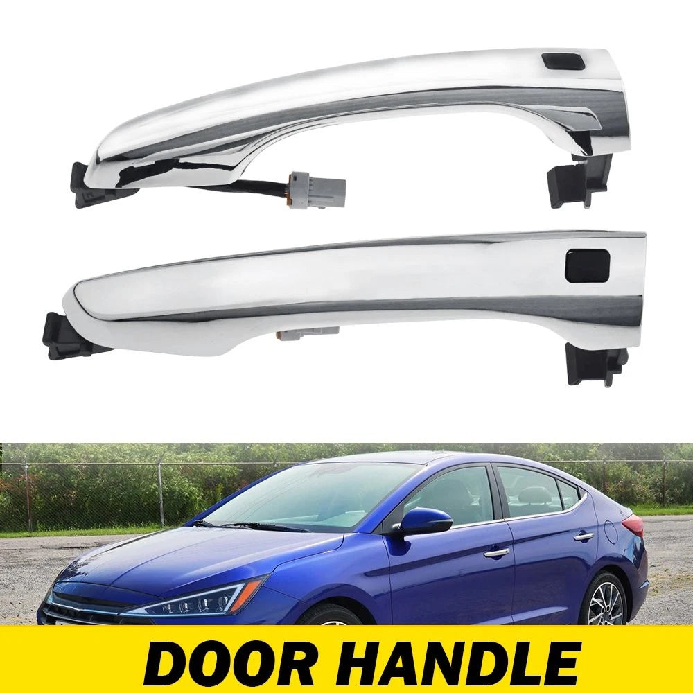 Set of 2 Chrome Exterior Door Handles for Hyundai Elantra Sedan (2017–2020)