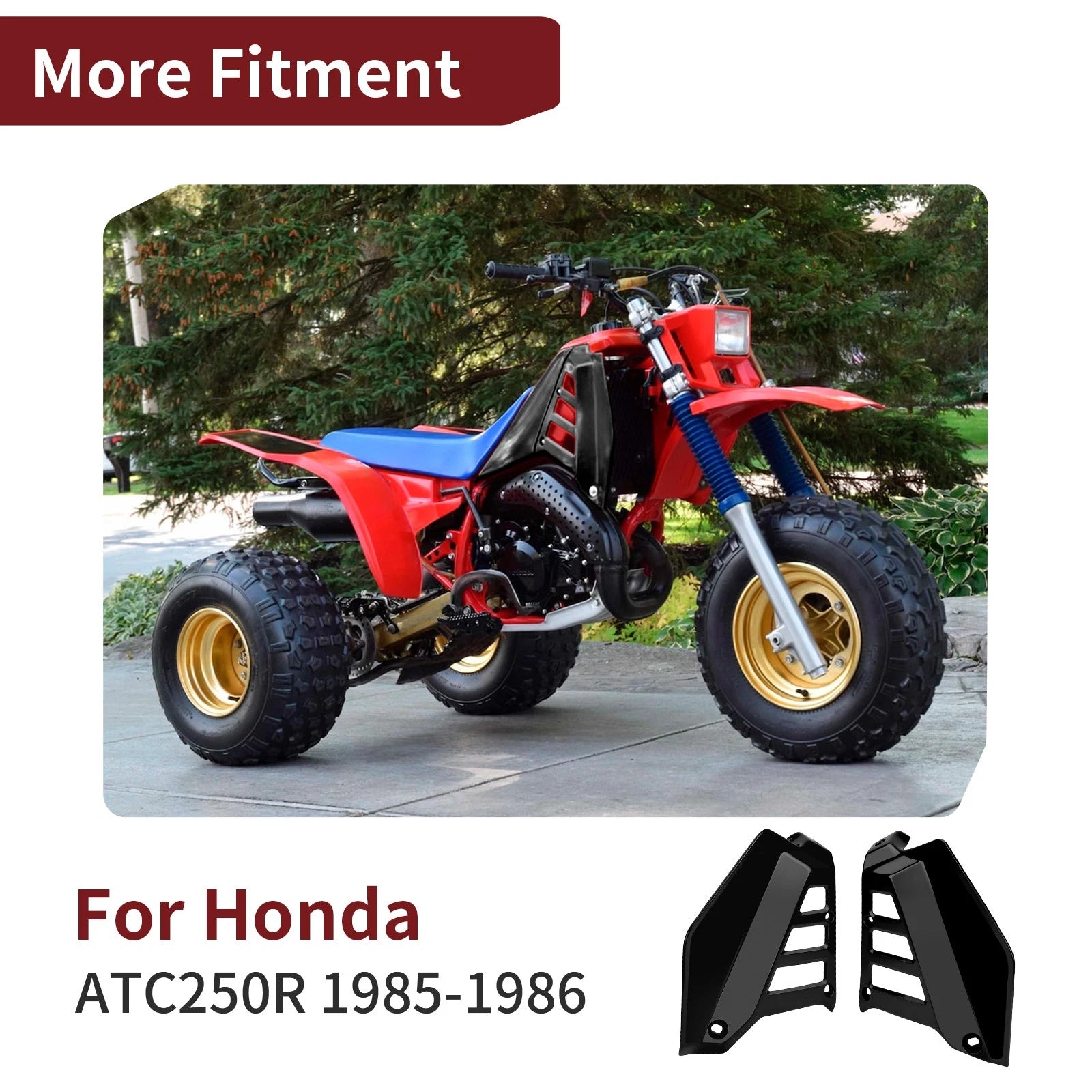 Black Radiator Shrouds for Honda ATC250R (1985–1986) Left & Right Covers