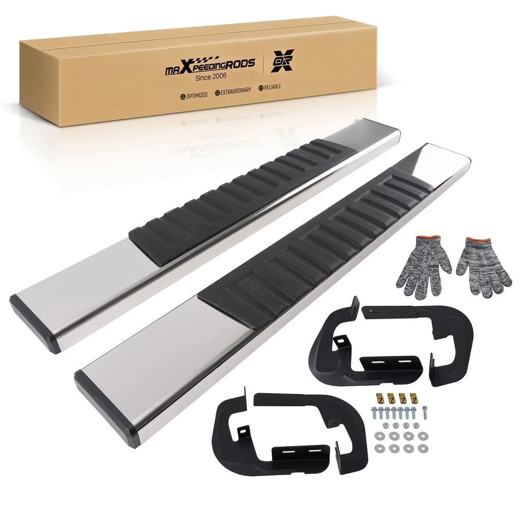 Black Running Boards Kit for Silverado Sierra 1500-3500HD (2007–2019)