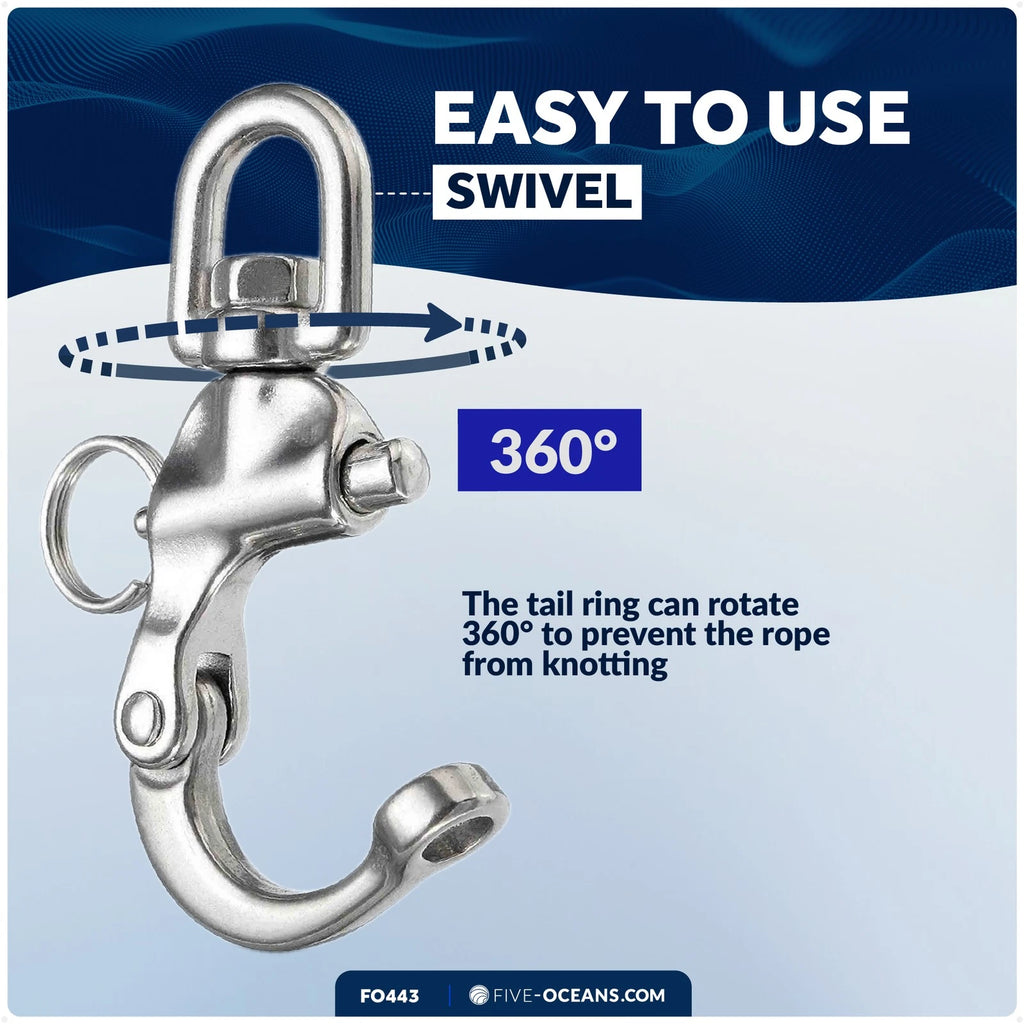 Swivel Eye Snap Shackle Quick Release Bail for Sailing Boat (2-3/4")