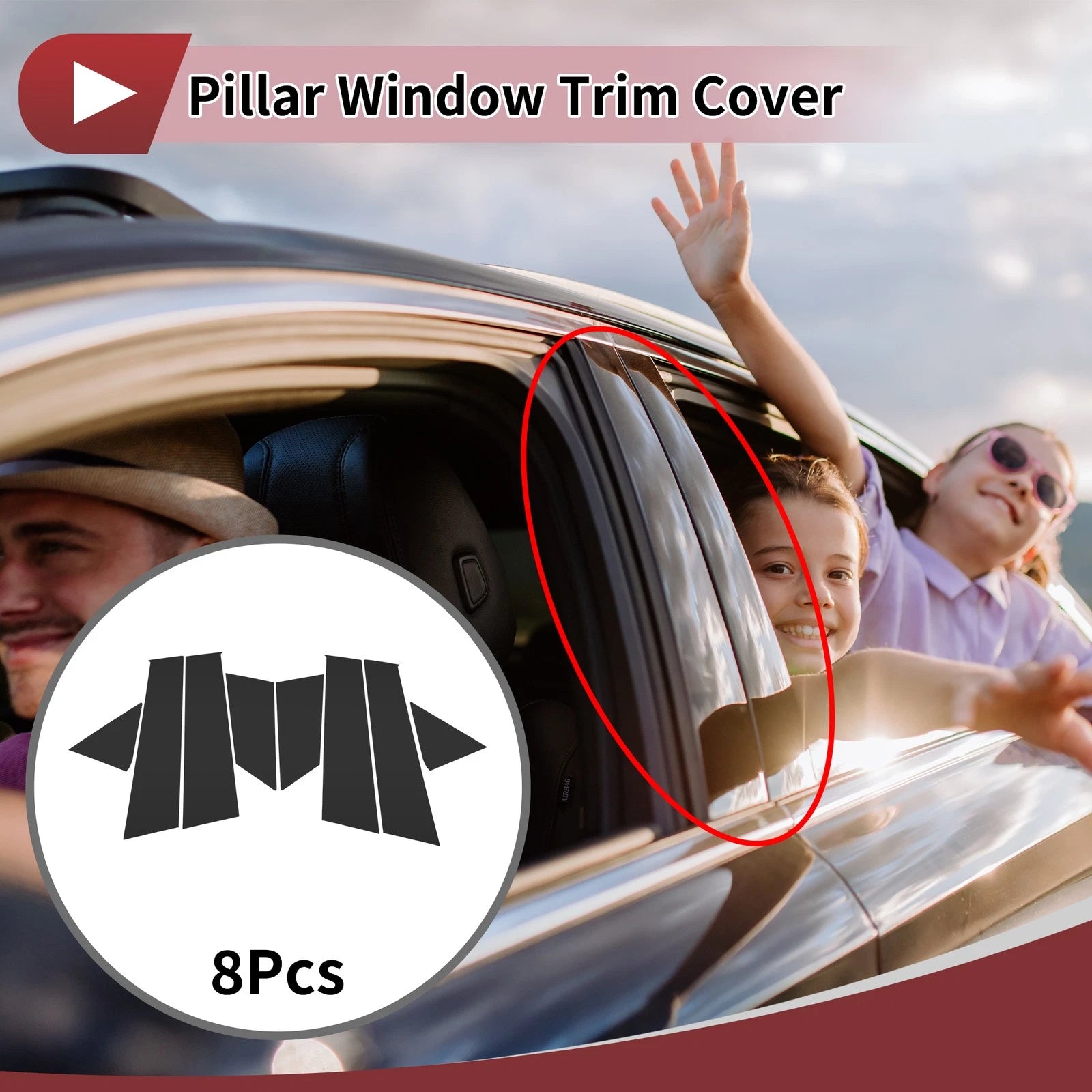 Door Pillar Window Trim for Ford Active (2021) Black