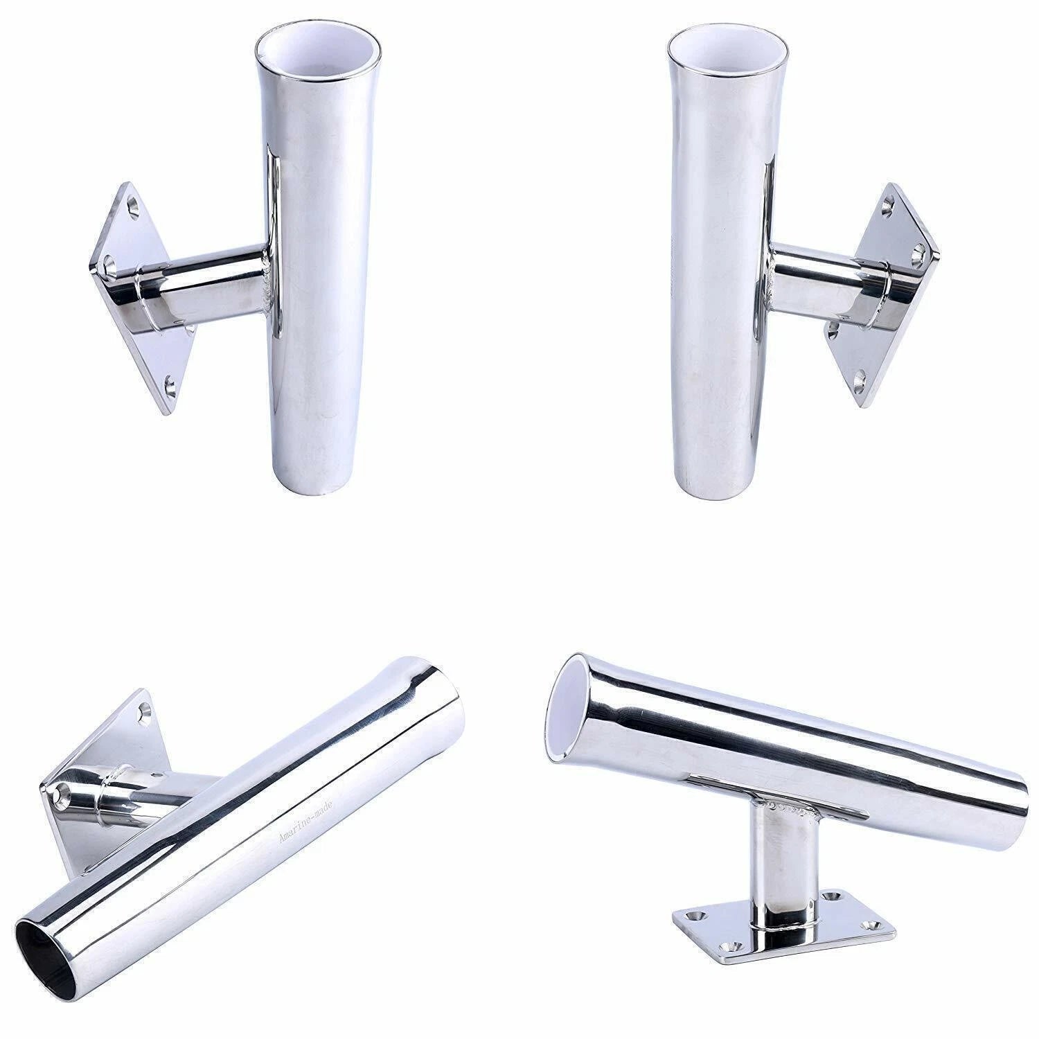 2Pcs Stainless Steel Wall Mounted Fishing Rod Holder for Boat