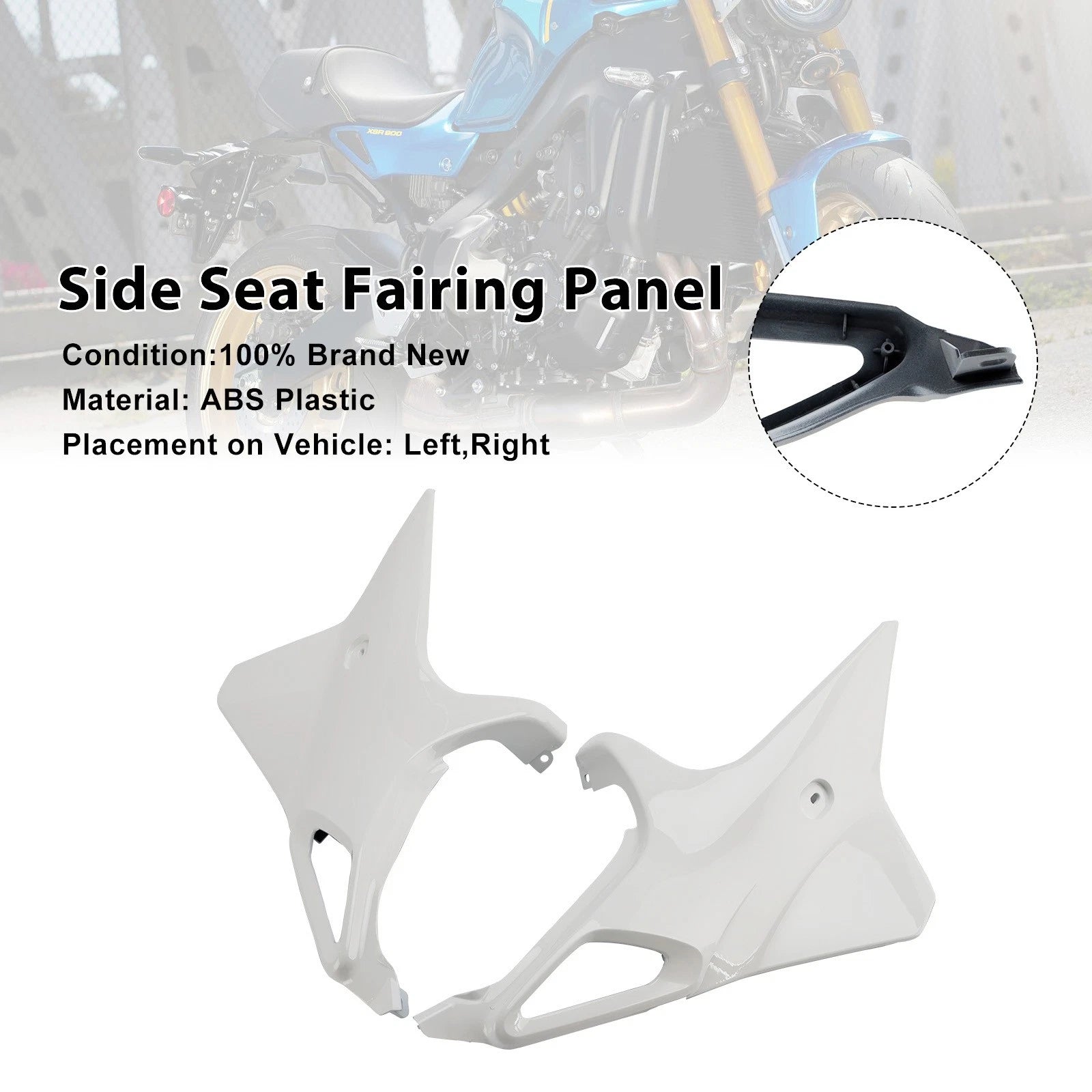 Side Seat Fairing Panel Cowl for Yamaha XSR 900 (2022–2025) White