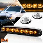 3Pcs Cab Roof Running Light Chrome Housing Yellow LED for Silverado/Sierra (2002–2007)