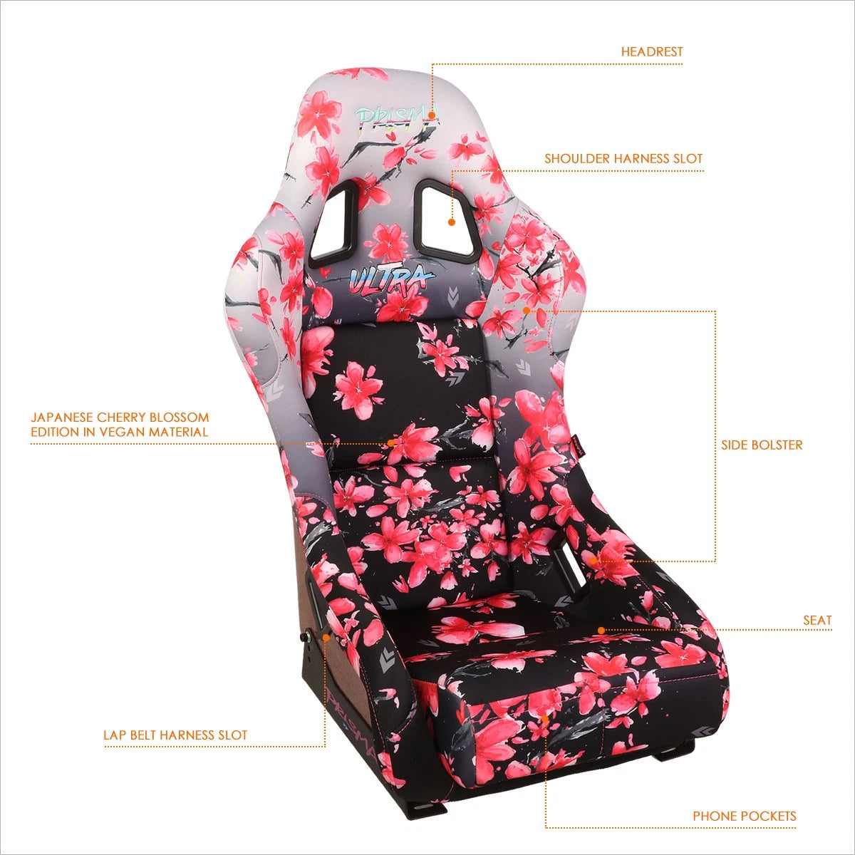 NRG FRP-303-Sakura Fixed Back Racing Bucket Seat for Universal Fit (2010–2023)