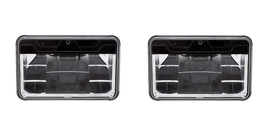 LED Headlight Pair High Beam w Polycarbonate Lens for ULTRALIT 4x6 (1995–2024)