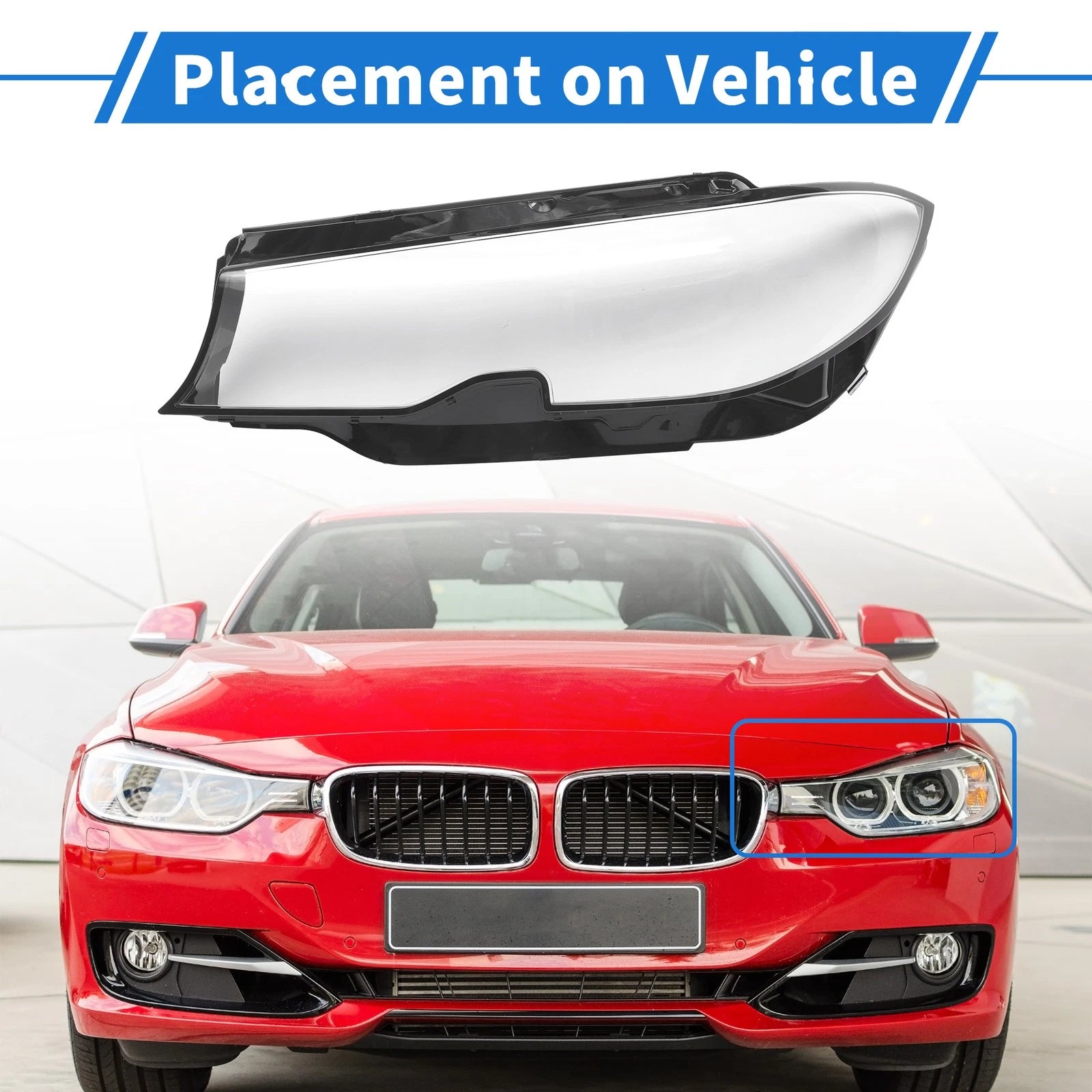 1 Pc Headlight Lens Cover for BMW 330i (2019–2021) No. 63118496149
