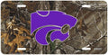 Camo License Plate for Kansas State Car Truck (K-State Wildcats)
