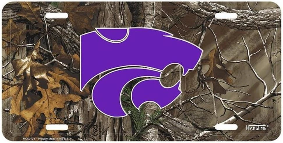 Camo License Plate for Kansas State Car Truck (K-State Wildcats)