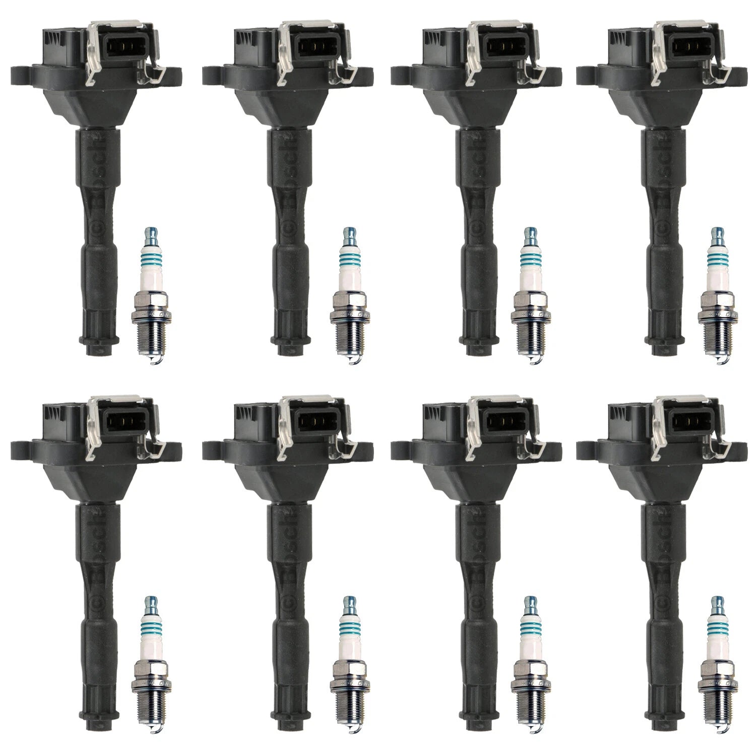 Set of 8 Ignition Coils & Iridium Spark Plugs for BMW S4 E39 E38 E53 V8