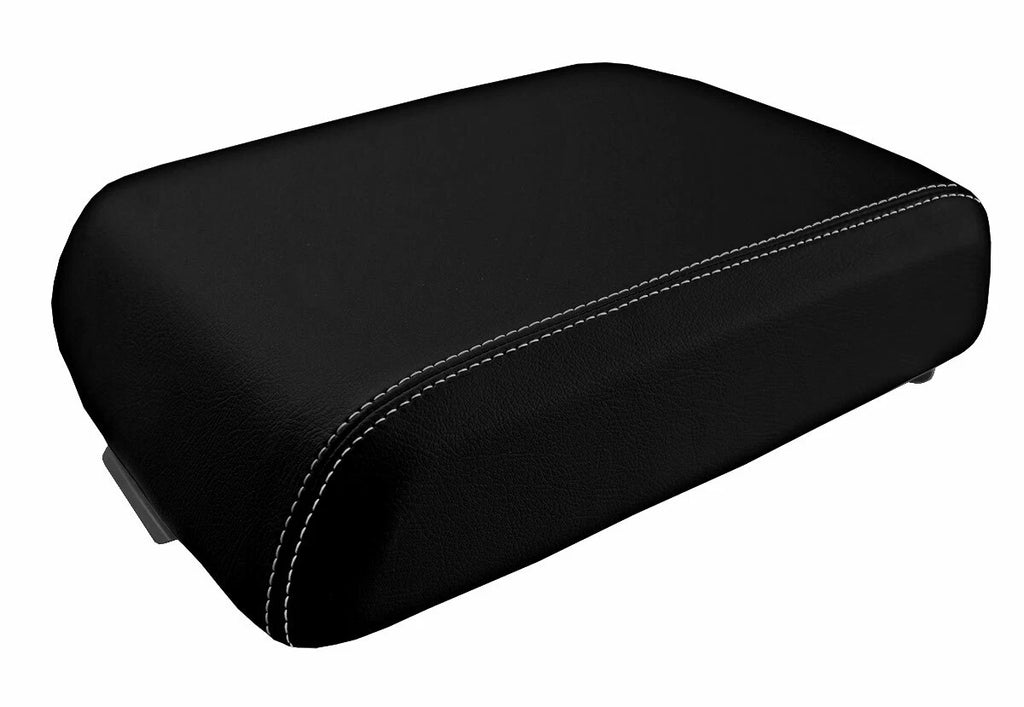 Leather Console Lid Pull Over Seat Cover for Ford F250 (1999–2010) Gray Stitch