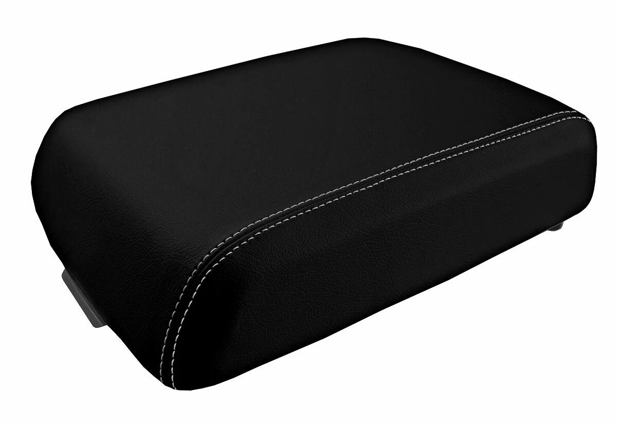 Leather Console Lid Pull Over Seat Cover for Ford F250 (1999–2010) Gray Stitch