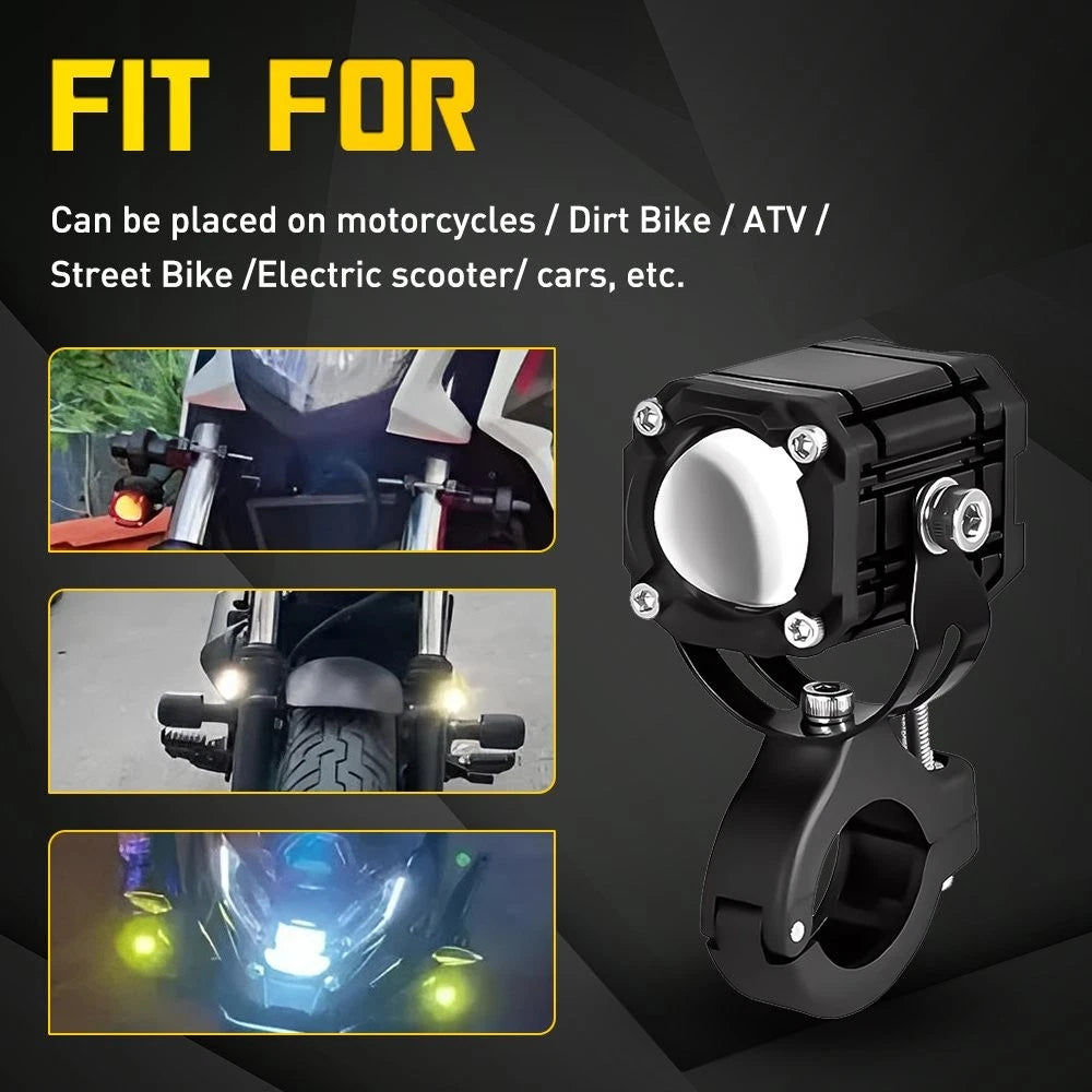 3X LED Motorcycle Signal Headlight Strobe Spotlights for Motorcycles