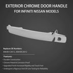 Chrome Exterior Door Handle for Nissan Rogue Murano Infiniti FX35 FX45 (2008–2019)