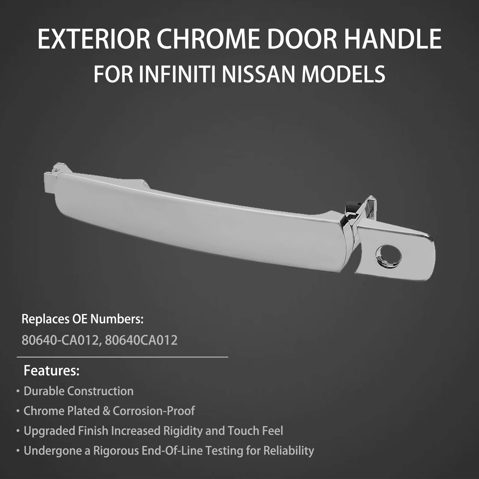 Chrome Exterior Door Handle for Nissan Rogue Murano Infiniti FX35 FX45 (2008–2019)