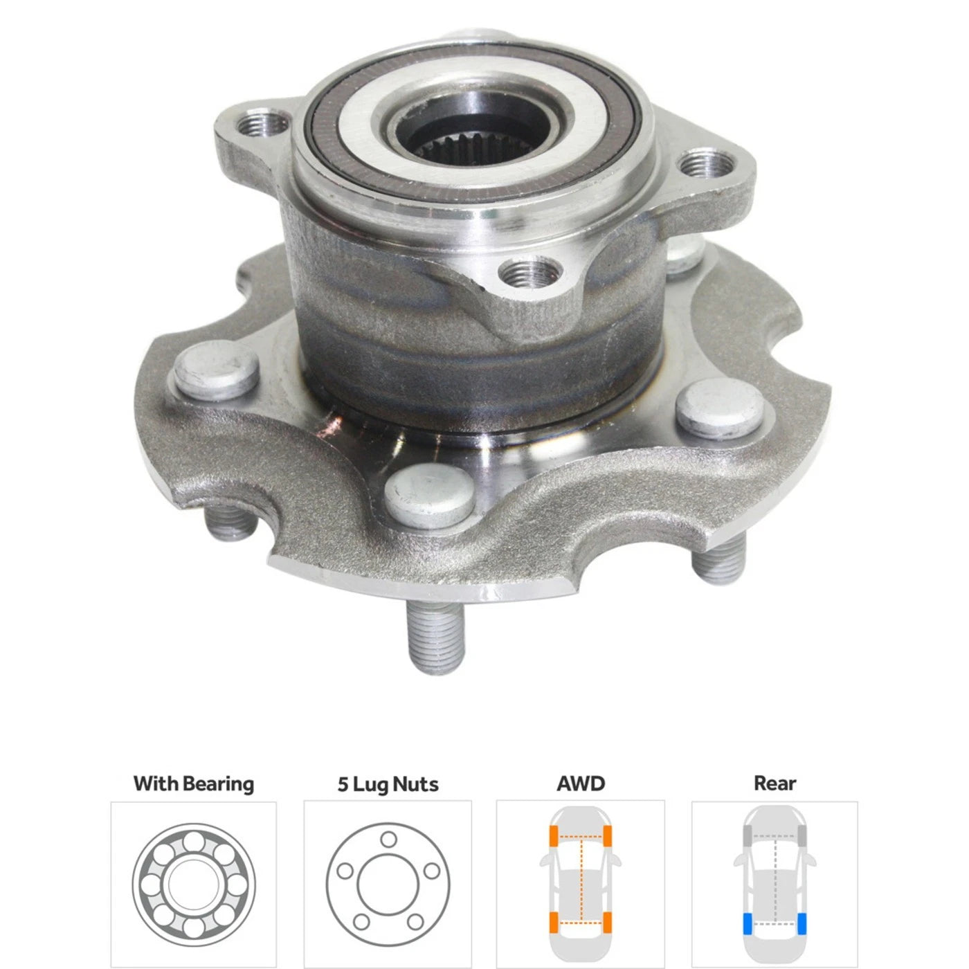 Set of 2 Wheel Hubs for Toyota RAV4 (2006–2018) Rear Left & Right 4WD