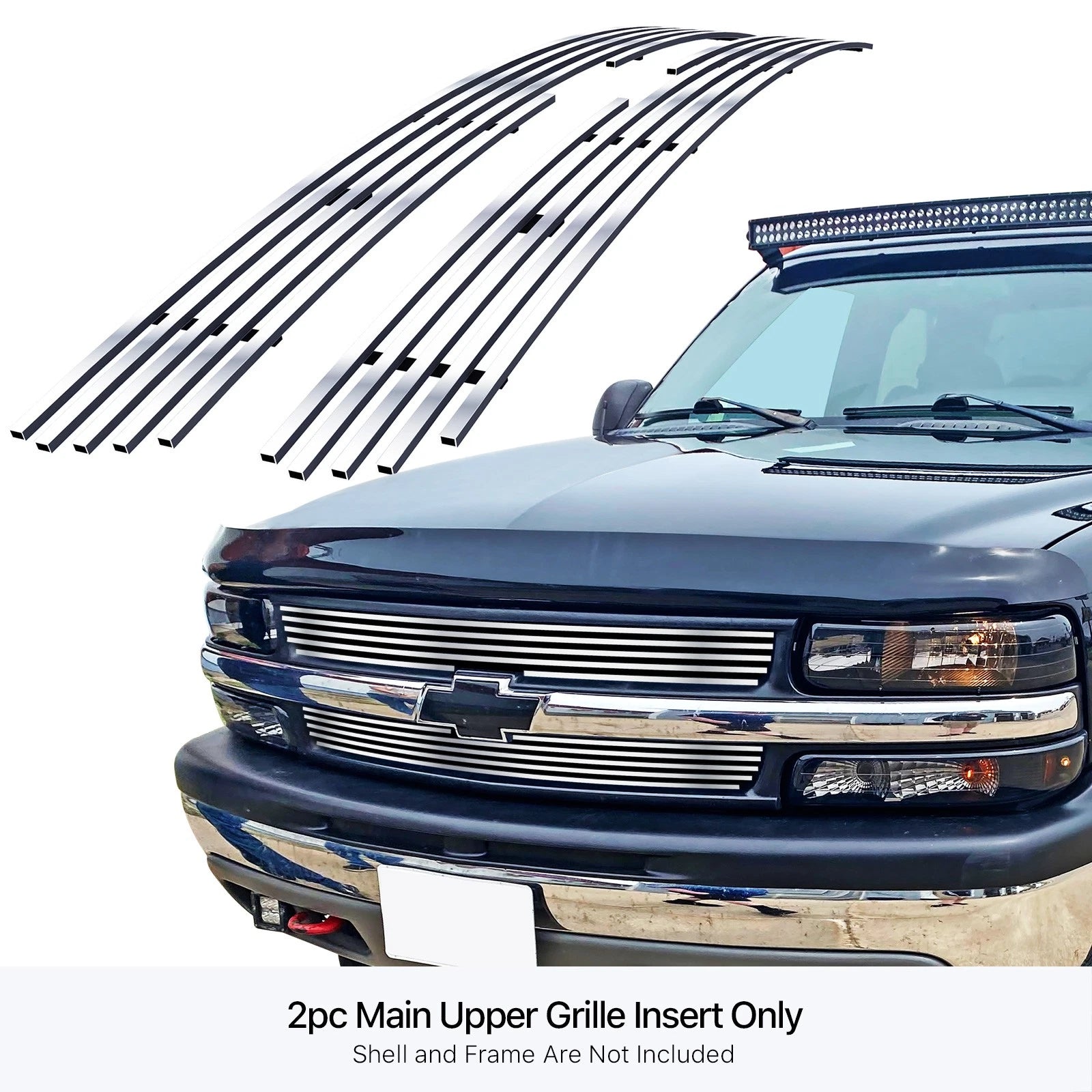 Stainless Chrome Billet Grille Insert for Chevy Suburban Tahoe (2000-2006)
