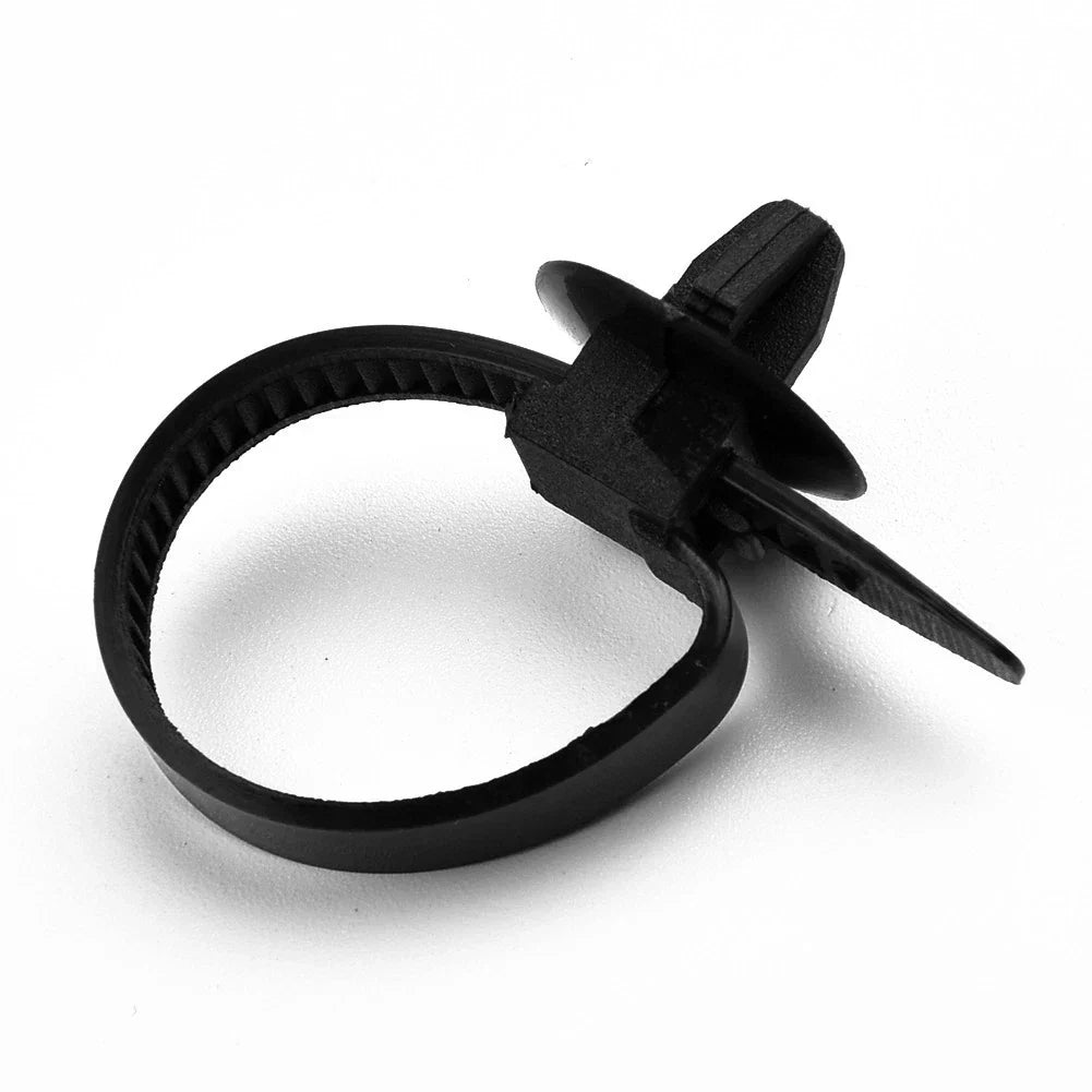 50x Nylon Push Mount Clip Wire Tie Zip Straps Pipe Cable Fastener Black