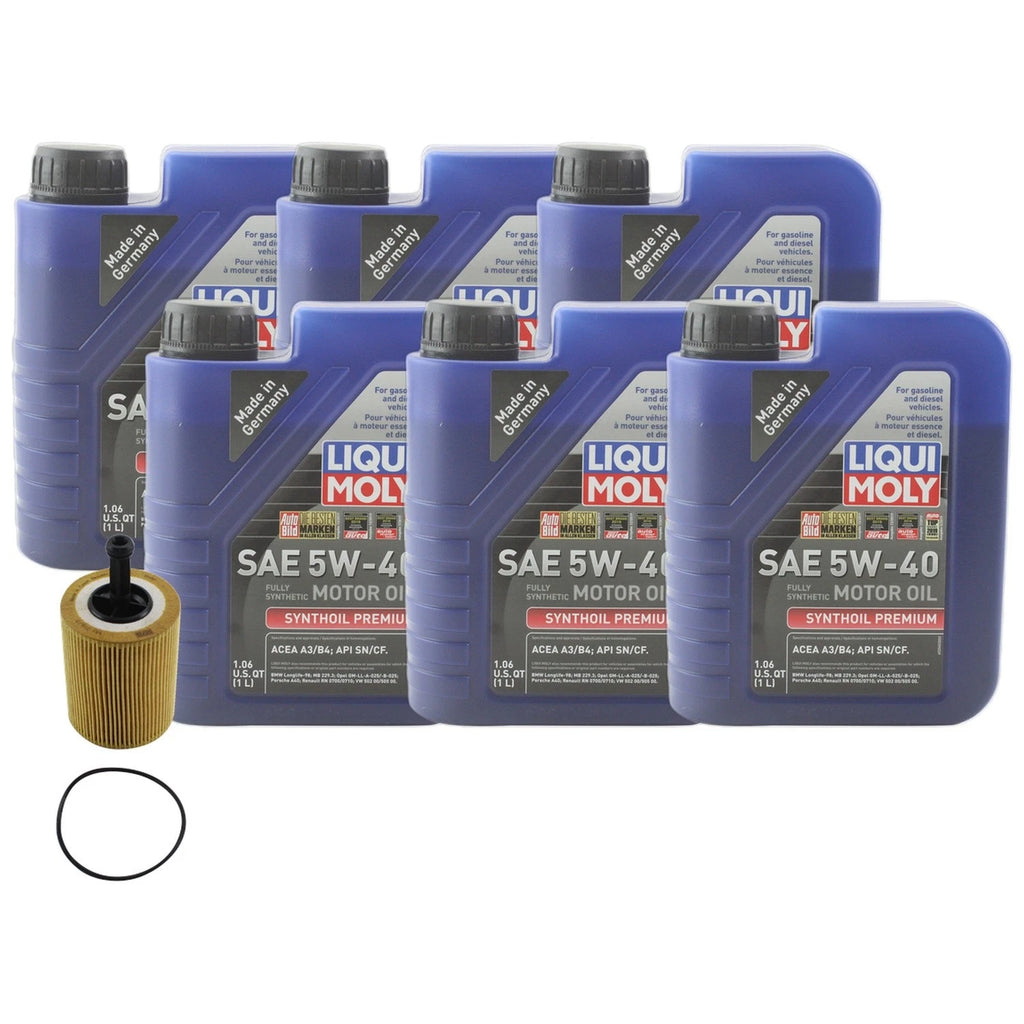 6L Liqui Moly Synthoil Premium 5W40 Engine Oil Change Kit for A3 Quattro (2006–2013)
