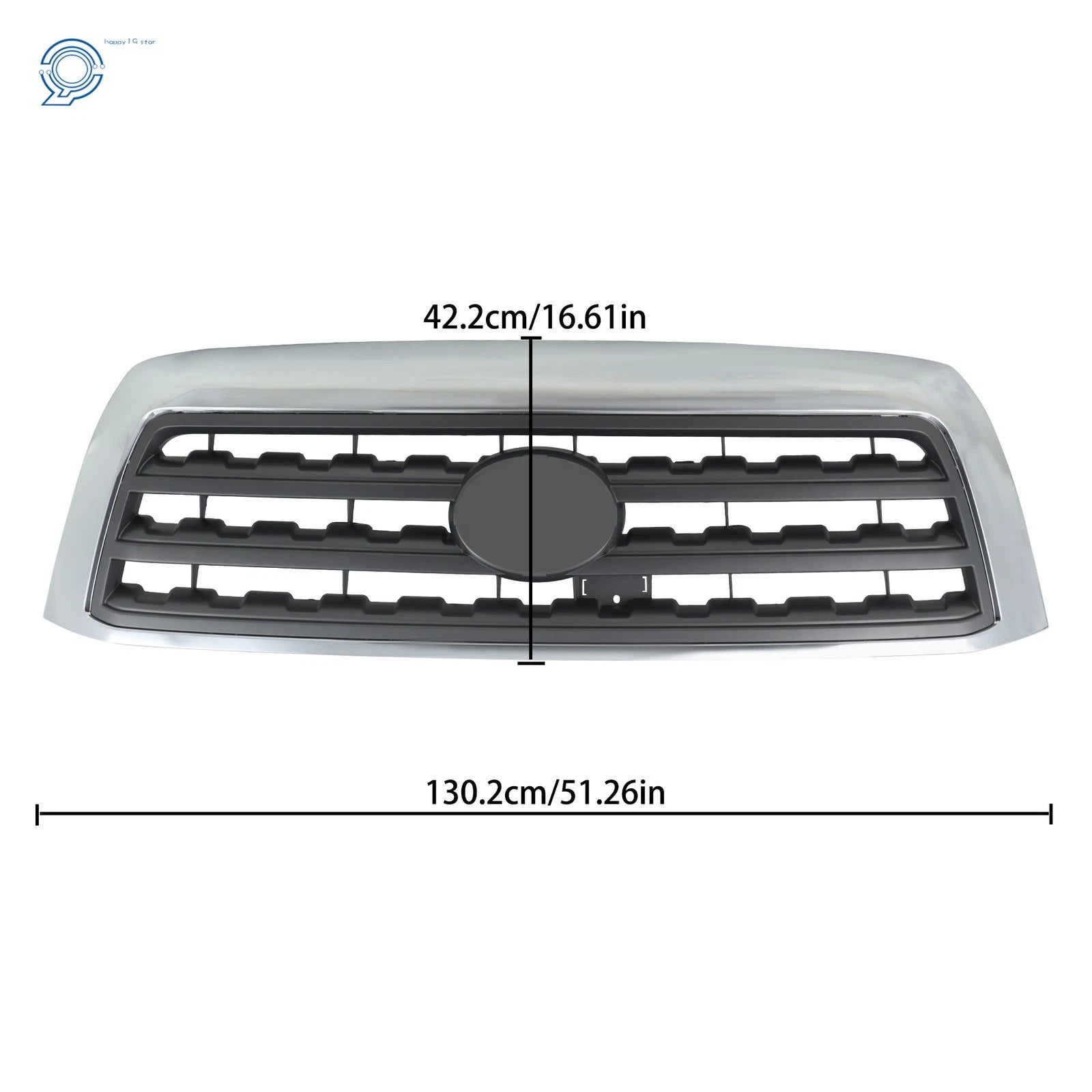 Chrome Shell + Gray Insert Front Bumper Upper Grille for Toyota Sequoia (2008–2016)