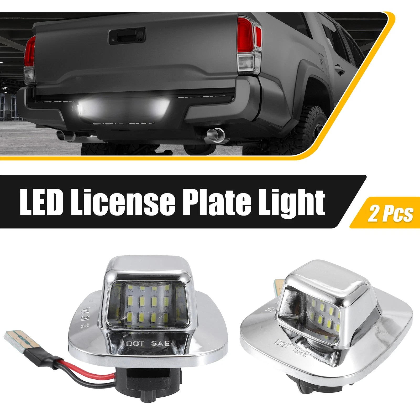 2X LED License Plate Light Lamp Assembly for Chevy C1500 C2500 (1990–1999)