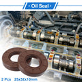 Set of 2 Oil Seal Rotary Shaft Seal FKM Rubber 25x52x10mm