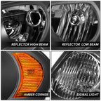 Halogen Headlights for Chevrolet Impala Monte Carlo (2006–2016) - Black/Amber