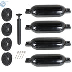 Set of 4 Ribbed Vinyl Boat Fender Bumpers 6.5" X 23" Dock Shield