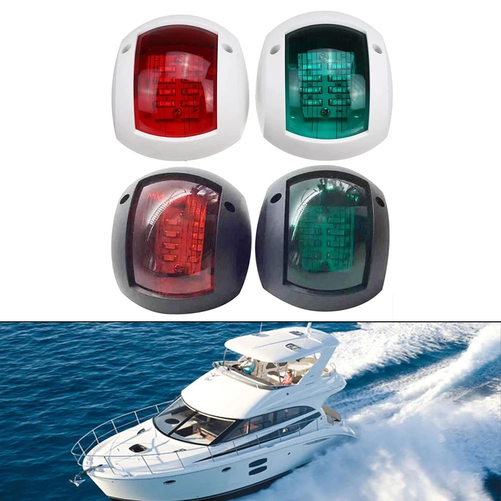 2X IP66 Waterproof Dual Color Marine Side Lights for Safe Night Boating