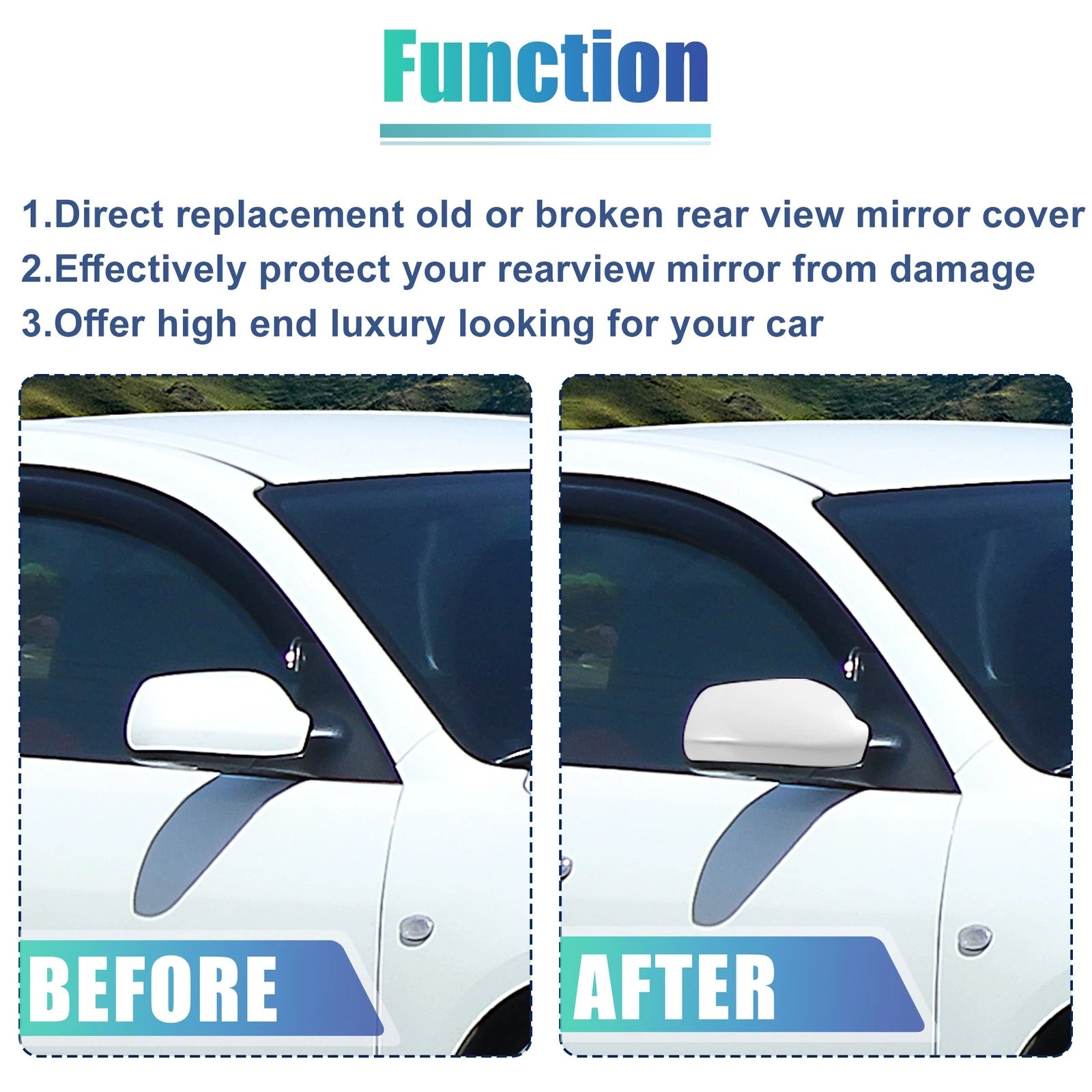 Front Right View Mirror Cover Trim for Mazda 3 Axela M3 (2017–2019) White