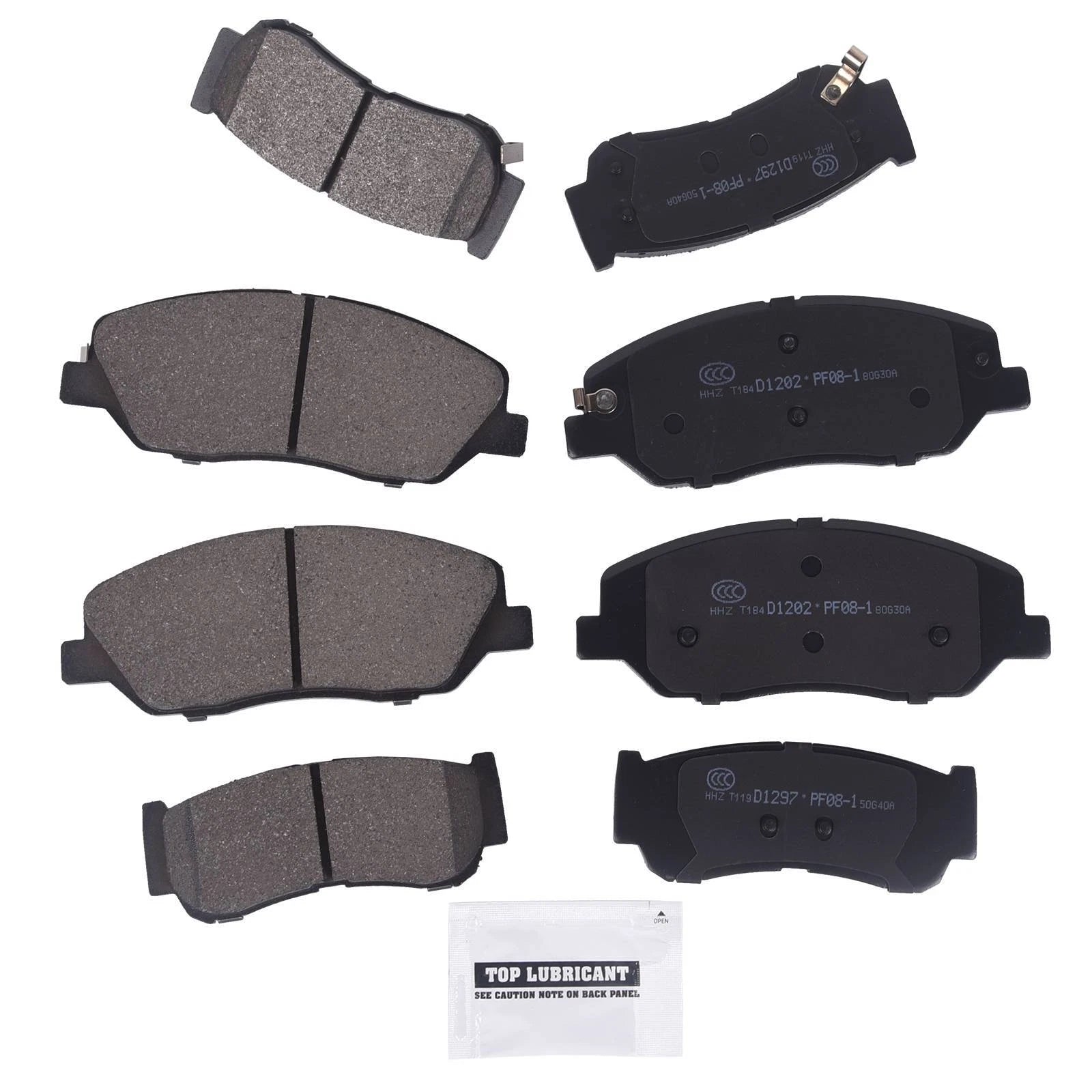 Set of 4 Ceramic Brake Pads for Hyundai Santa Fe (2007–2009)