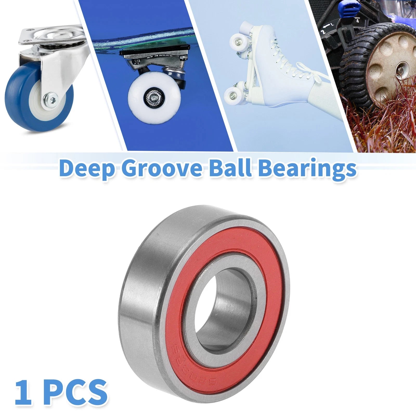 6203LLU Deep Groove Ball Bearing for Scooter Skateboard (17x40x12mm)