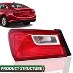Left Driver Side Tail Light for Chevy Malibu (2016–2022)