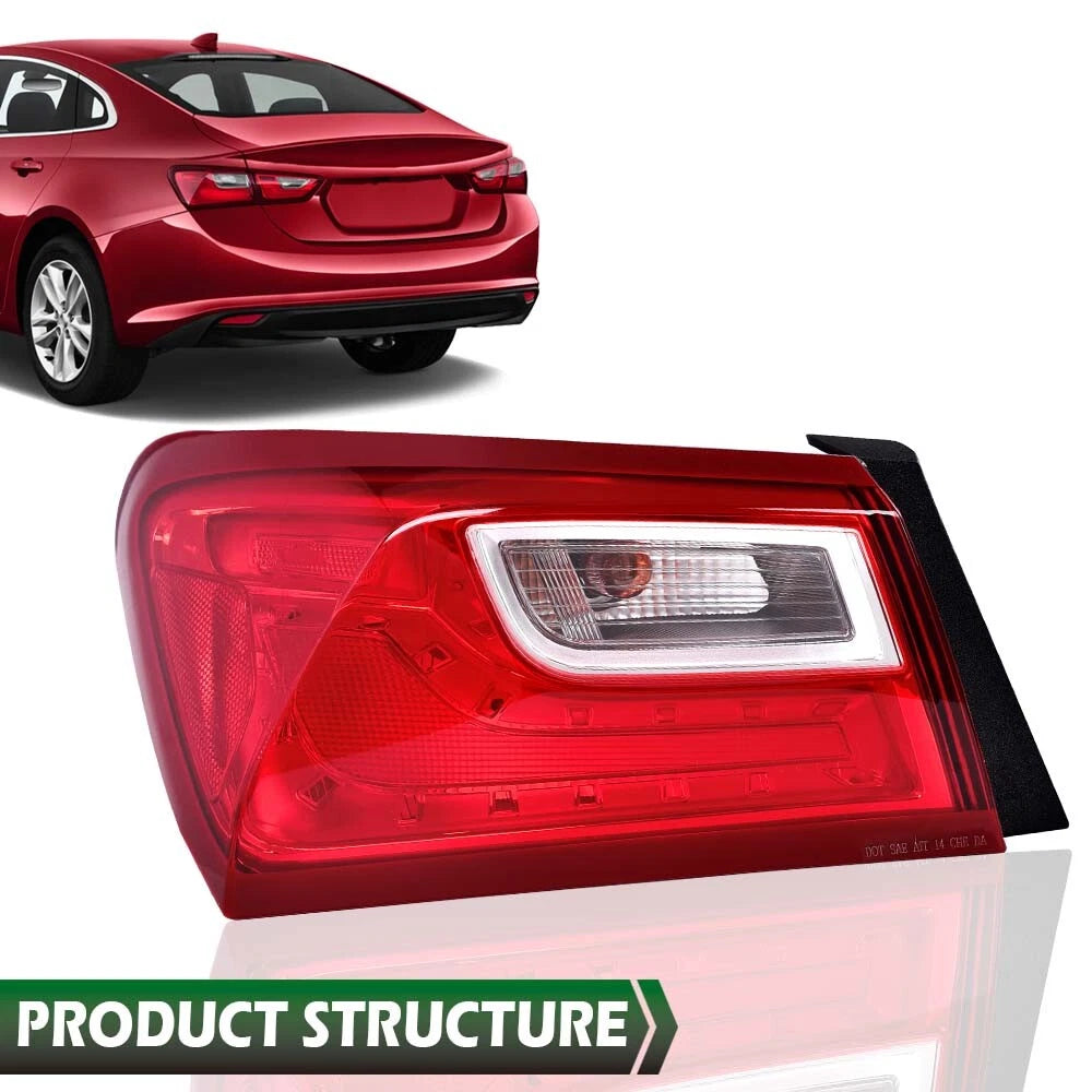 Left Driver Side Tail Light for Chevy Malibu (2016–2022)