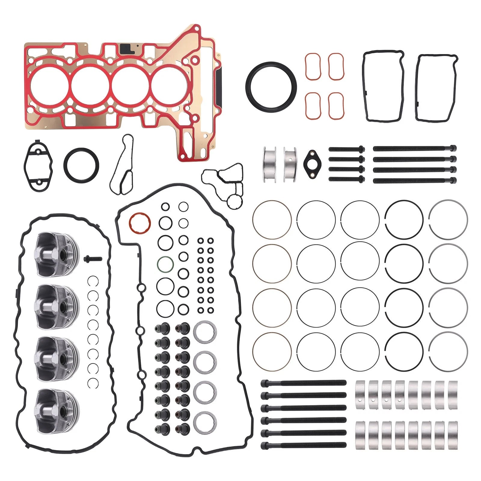 N20 N26 Engine Rebuild Kit w/ Pistons Bearings Gasket for BMW 320i F30 (2014–2017)