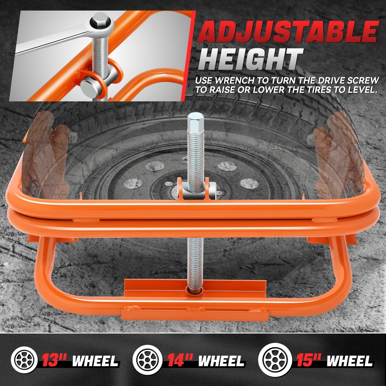 Adjustable Tire Leveler for 13"-15" Wheels (551LBS/250KG Capacity)