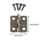 50pc 16x13mm Antique Hinges with Screws for Jewelry Box Cabinet