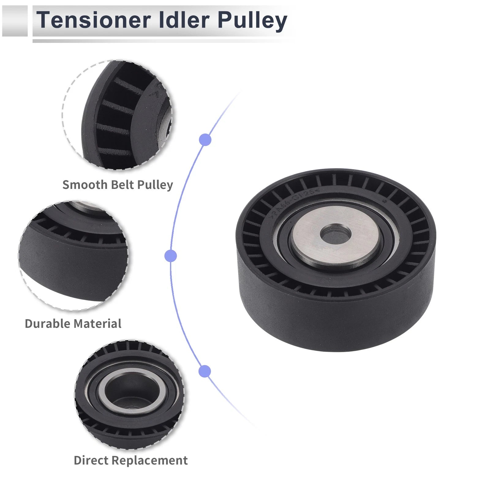Drive Belt Idler Pulley for BMW Series 3 (1994–2006) No. 11281748131 Black