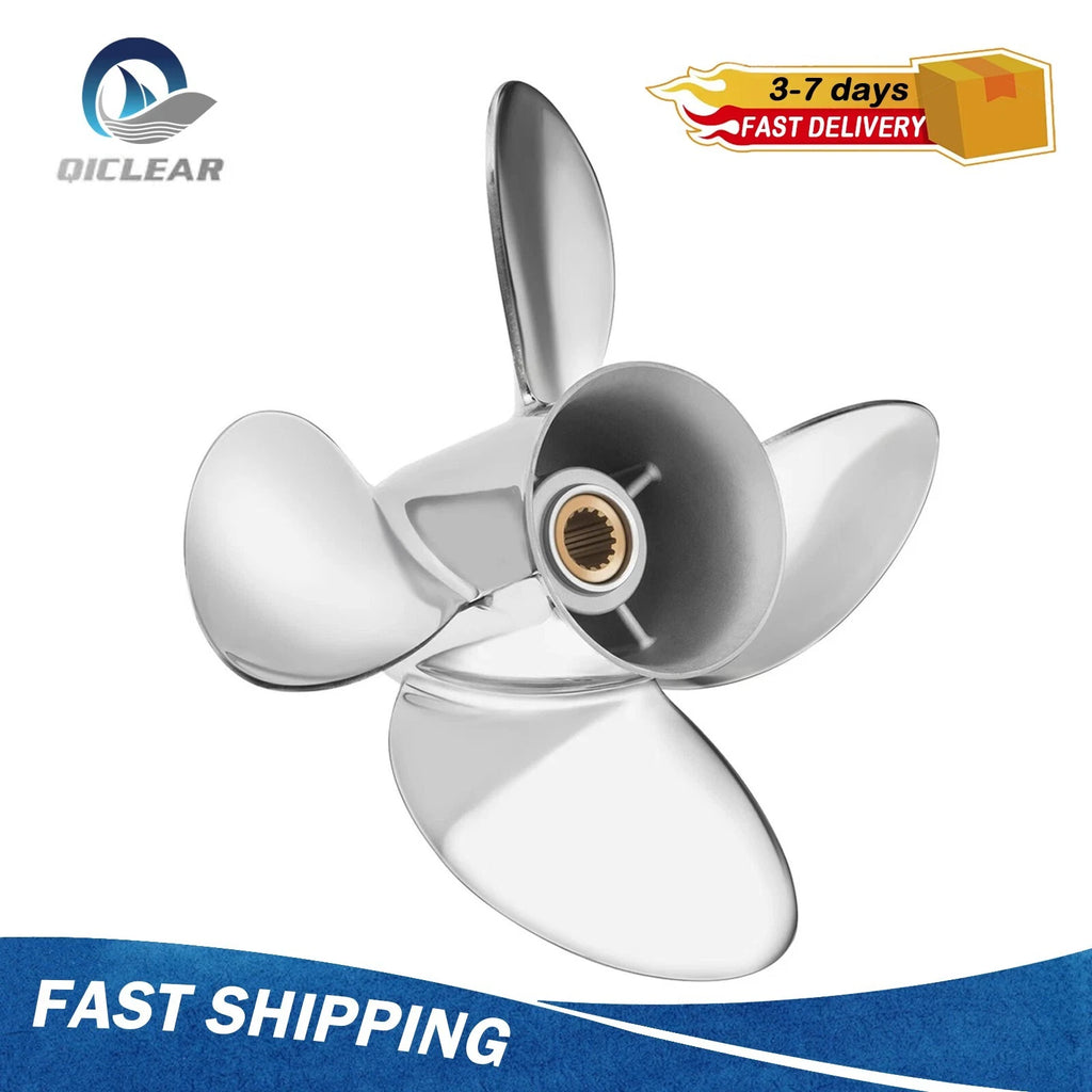 14 x 21 Stainless Steel Boat Propeller for Mercury 150-300HP (15 Spline, RH, 4 Blade)