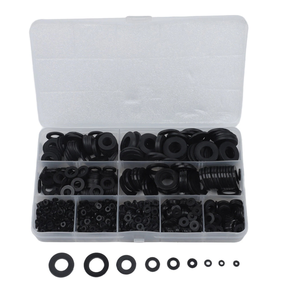 Insulating Flat Washers Set of 1200 Black Nylon for Home Industrial Use